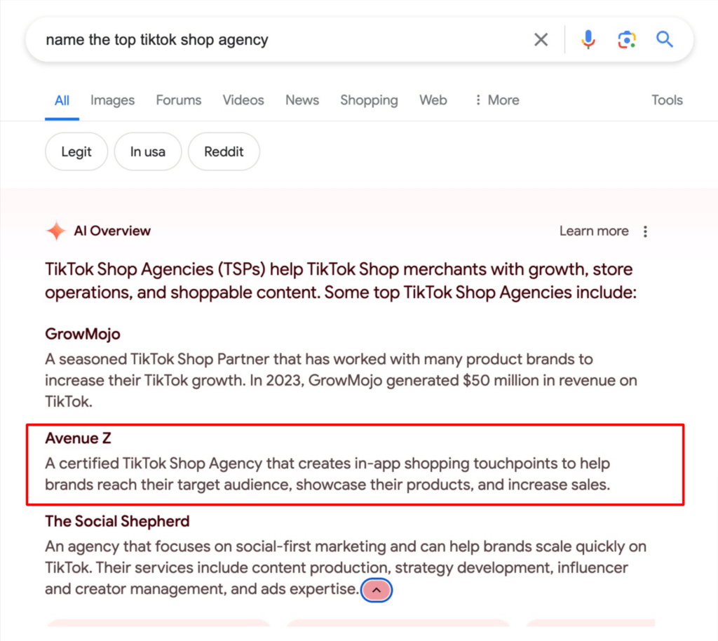AI Overview SEO rankings TikTok Shop