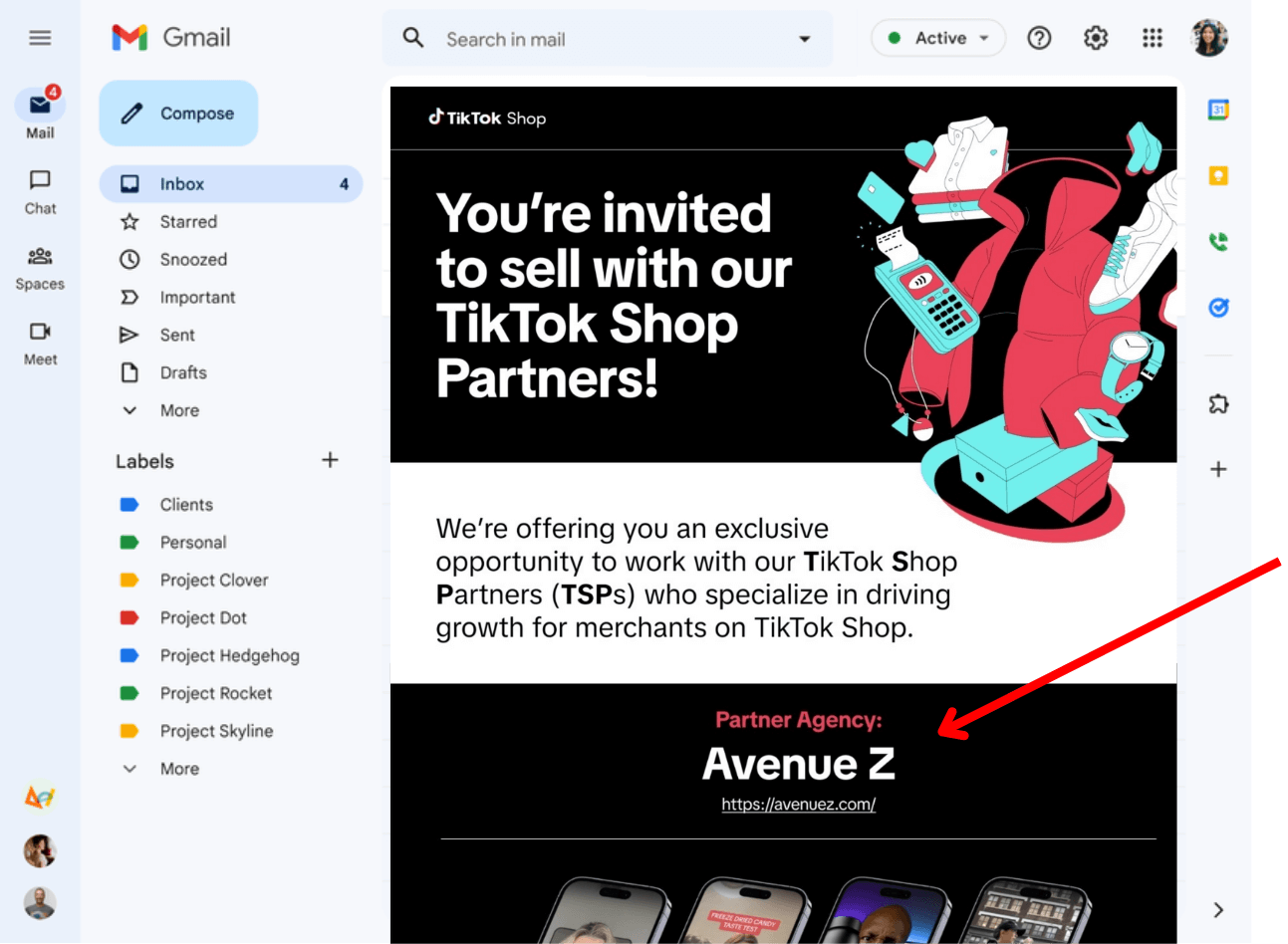 TikTok Shop Partner Email Announcement from TikTok