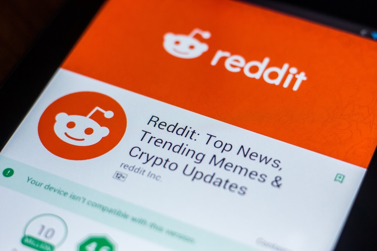 A close-up of the Reddit app screen on a mobile device, showing the app's name and icon.