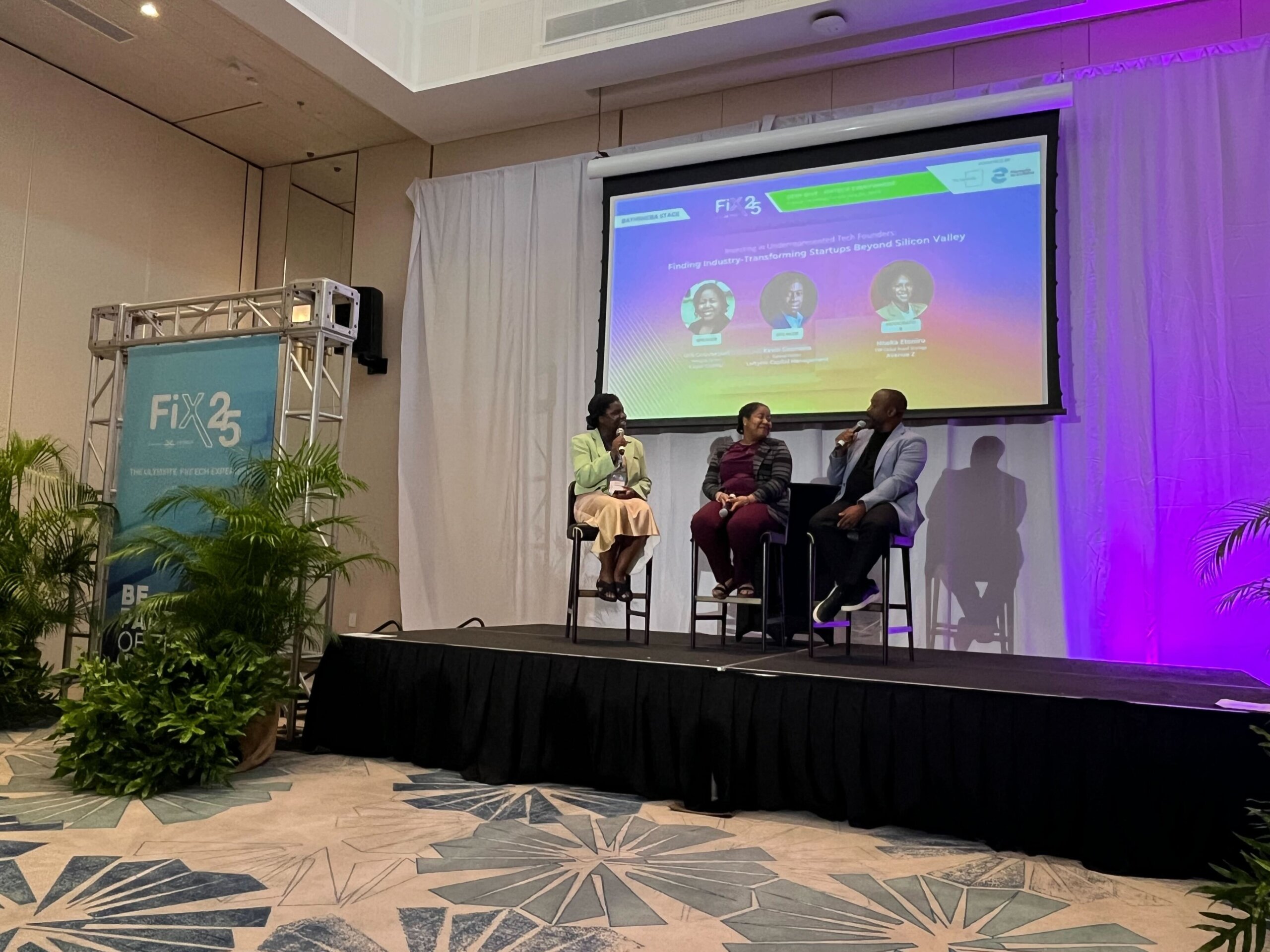 Nneka Etoniru speaking on a panel at Fintech Islands 2025.