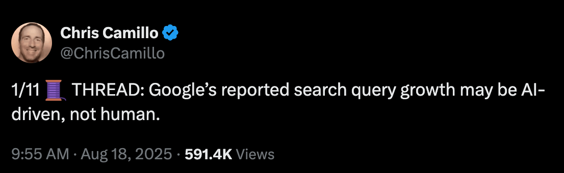 Google’s reported search query growth may be AI-driven, not human.