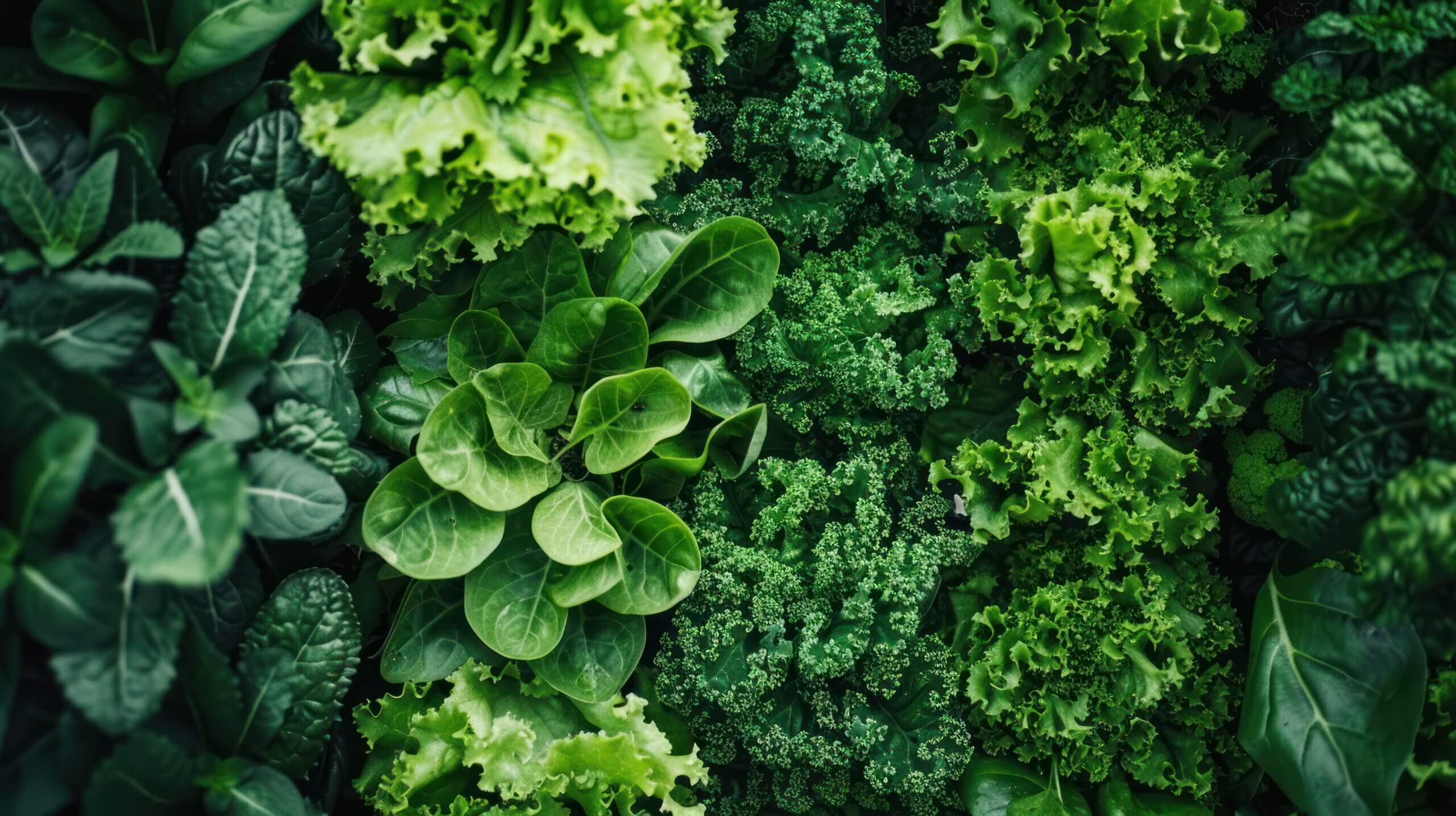A productive hydroponic farming system, with rows of leafy greens growing without soil.