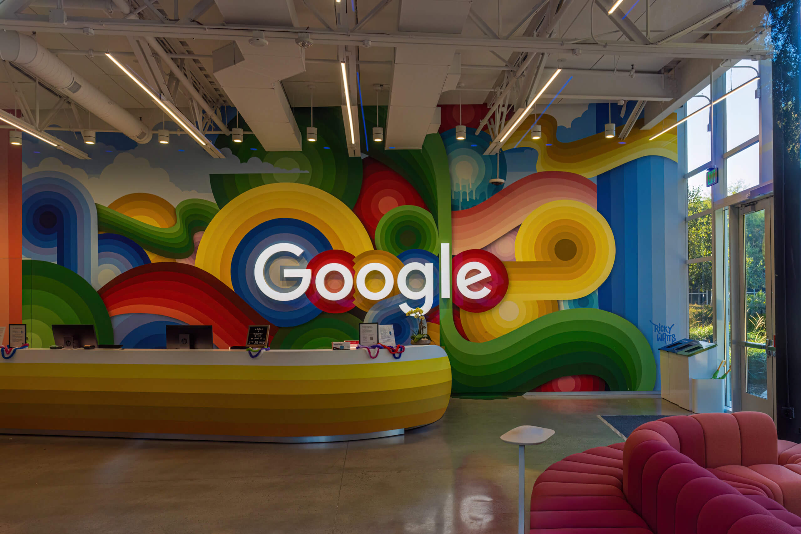 Reception with Google logo at the headquarters in Mountain View, CA