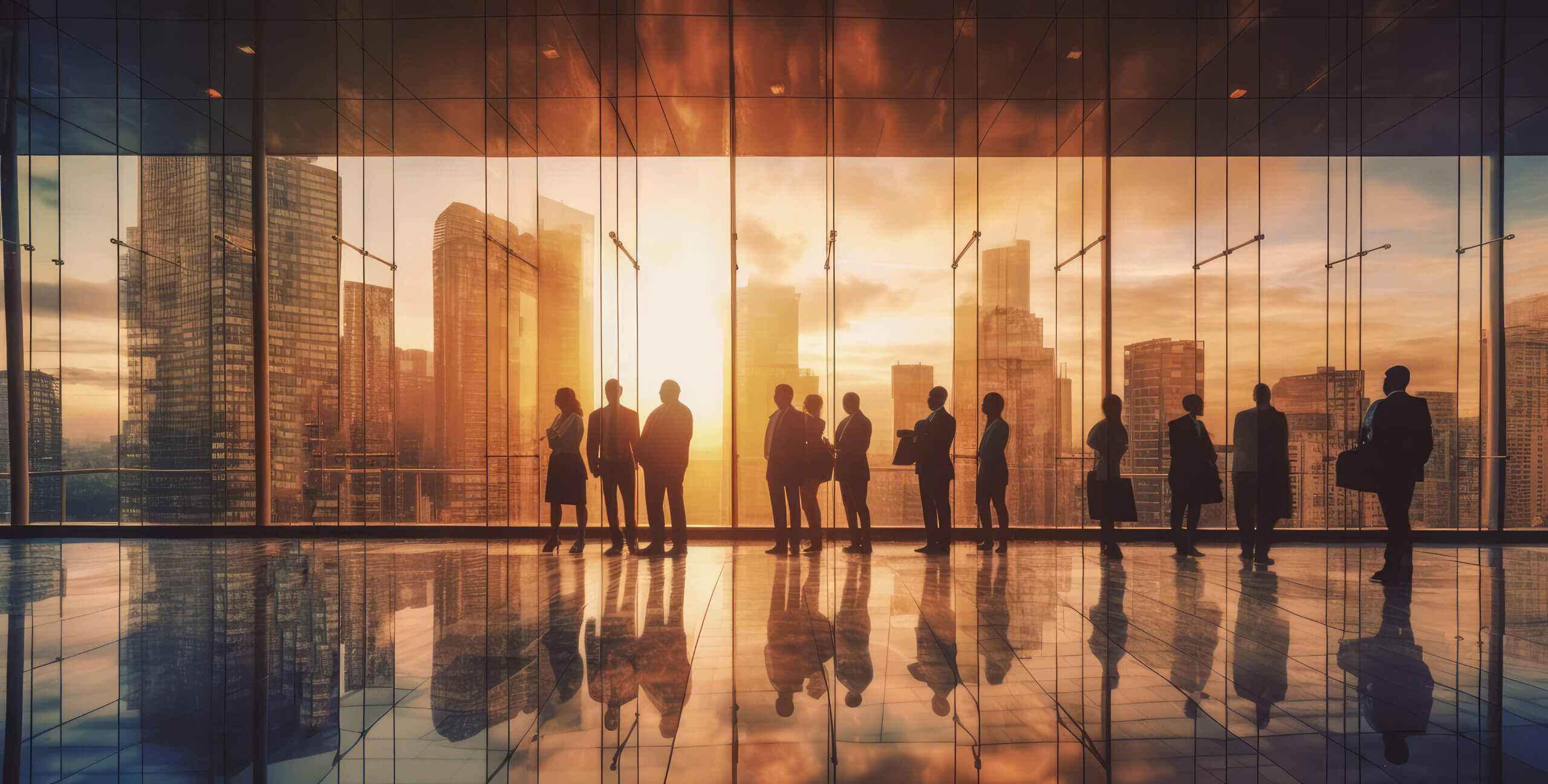 real estate investor business meeting in office hall building abstract people women and men conference partnership communication networking.