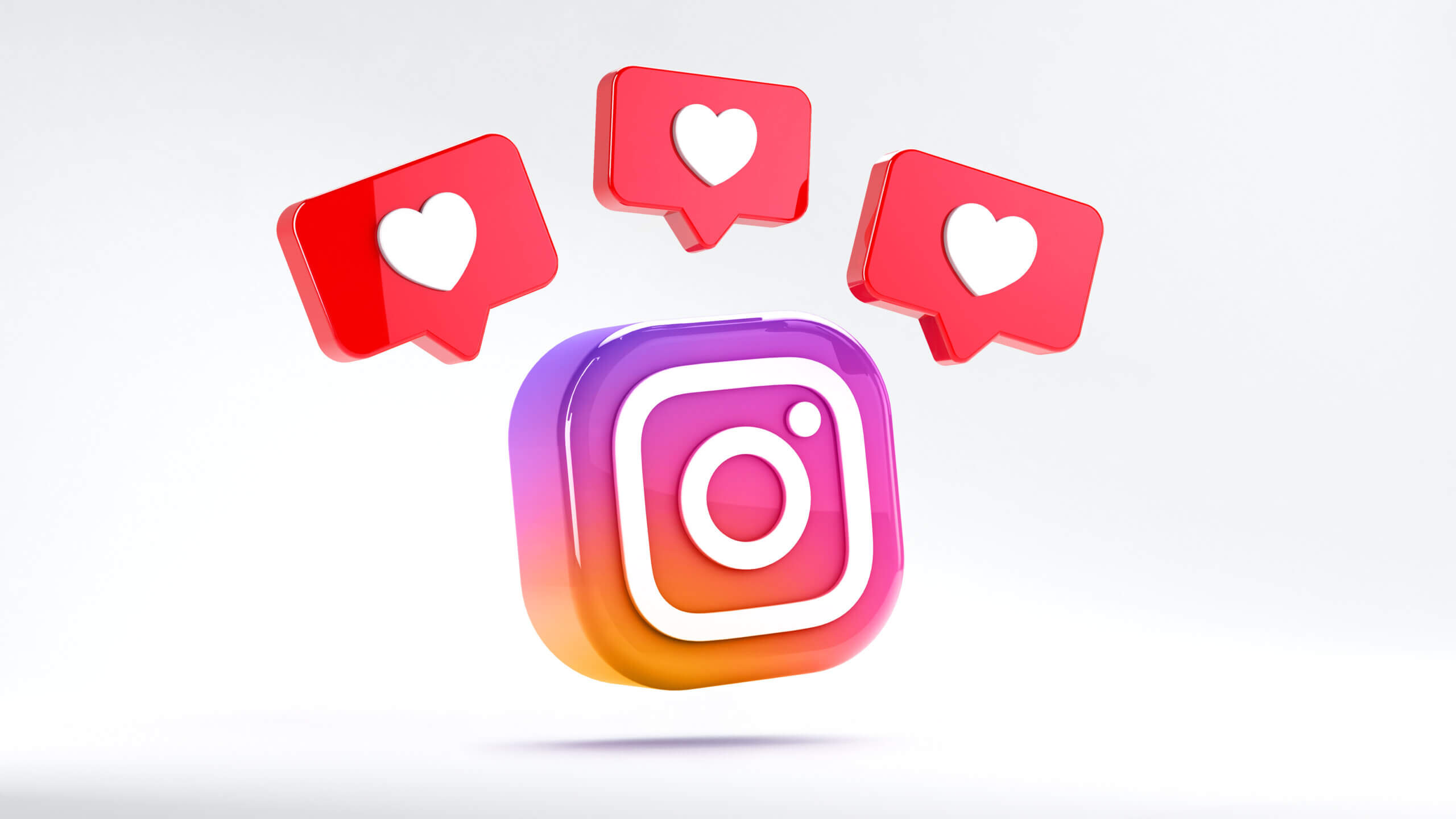 Isolated Instagram logo camera icon with like notifications. Free social media app for mobile devices for sharing photos and videos with other people of the network