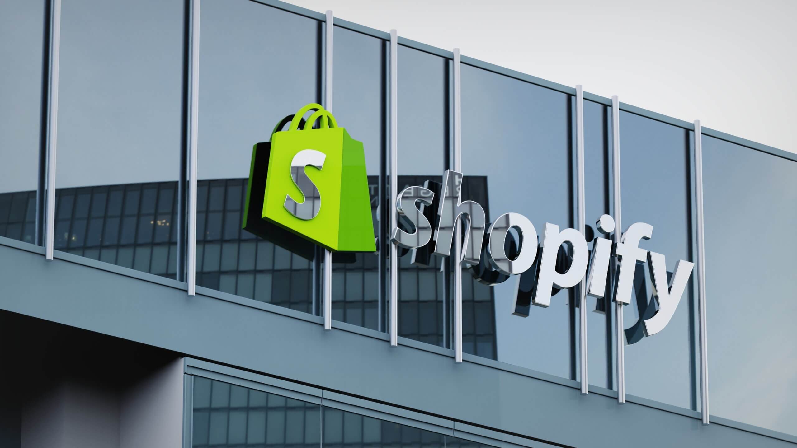 Shopify logo of the office facade