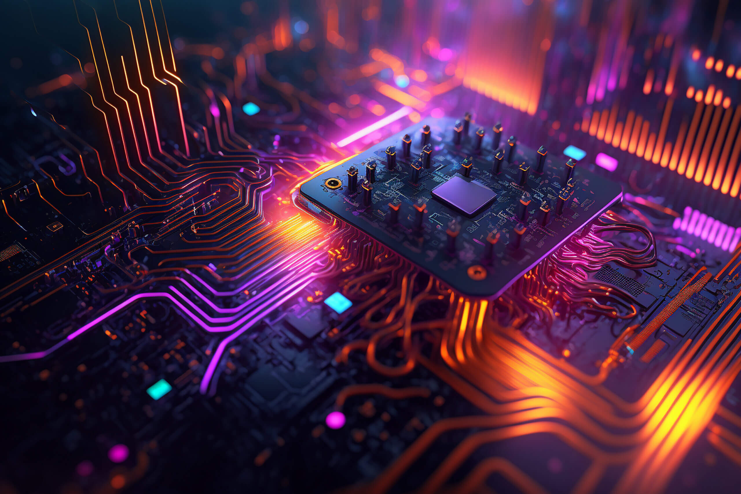 Circuit cyberspace design created with Generative Ai technology