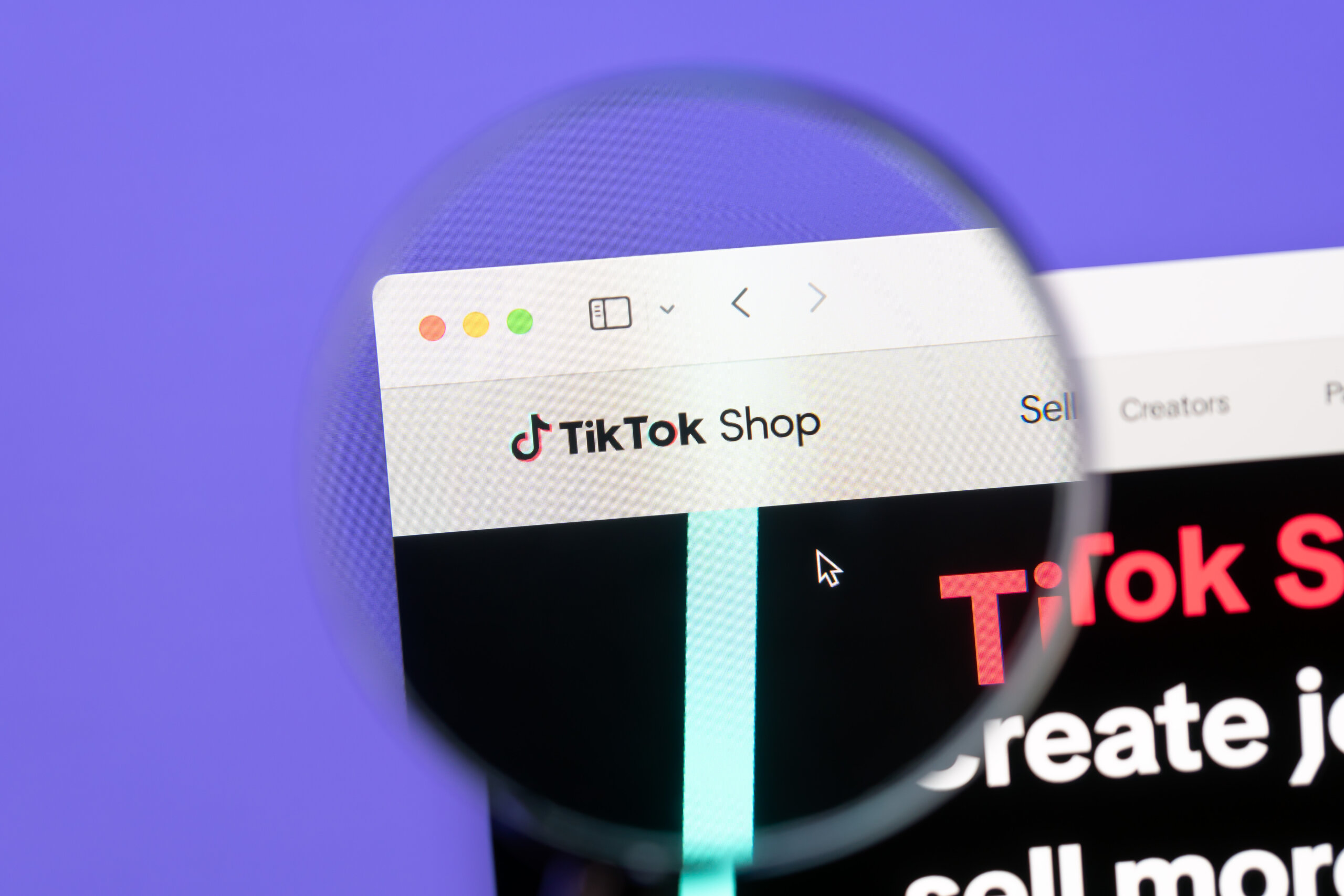 TikTok Shop webpage. TikTok is a short-form video hosting service.